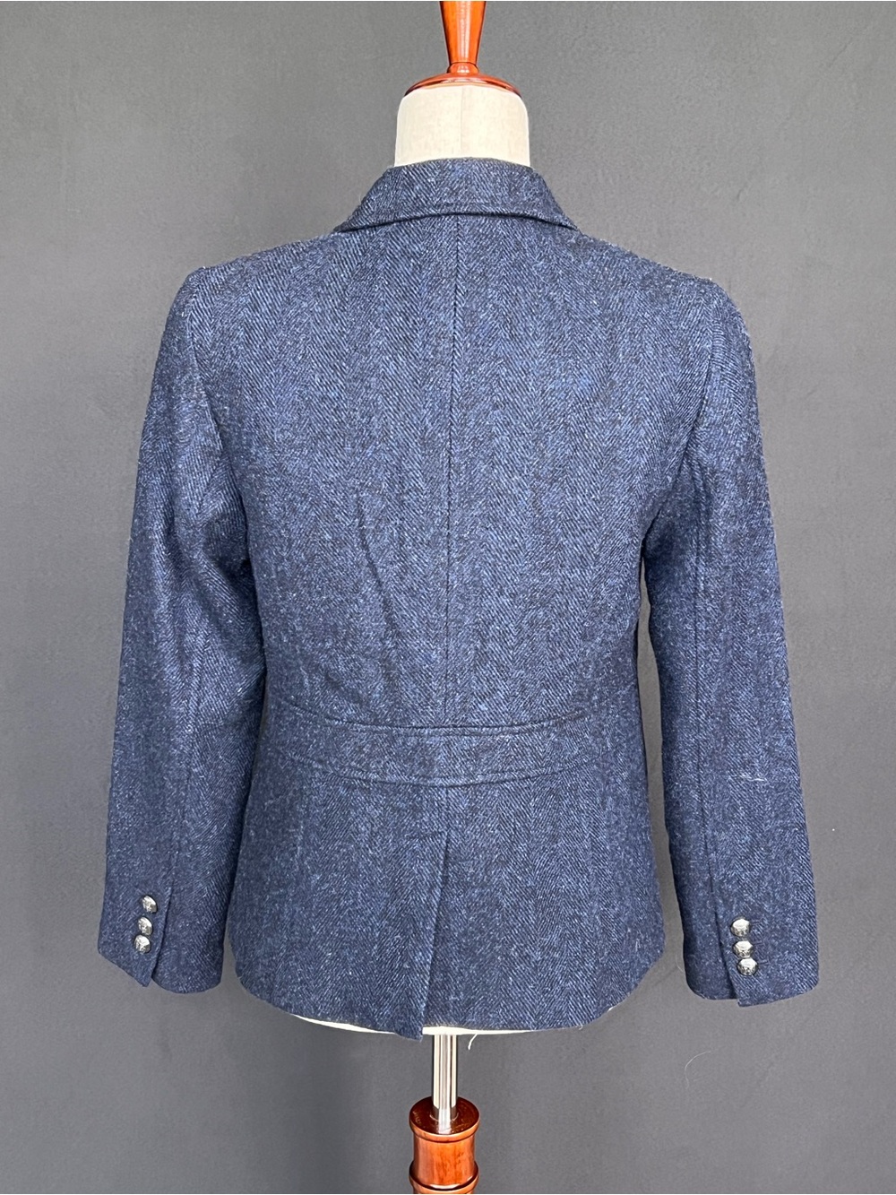 Talbots Navy Herringbone Wool-Blend Blazer - Picture 7 of 12